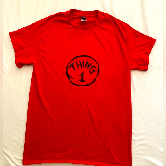 Thing 1 dr suess short sleeve t shirt red small costume tee - Picture 2 of 6